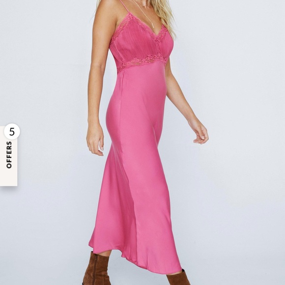 Nasty Gal Satin Strappy Maxi Slip Dress - Picture 3 of 4